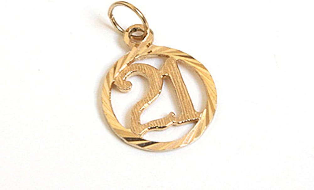 9ct Gold 21st Birthday Pendant without Chain Amazon.co.uk Jewellery
