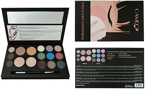 Cameo Cosmetics Eyes &amp; Face Contouring Kit, Light Colors - A 3 Palettes-In-One Makeup Kit With 16 Bestselling Shades - Step by Step Instructions Included