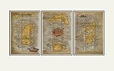 World of Warcraft art, Azeroth map triptych print set