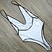 CROSS1946 Sexy Womens Monokini Deep V One Piece Backless Cheeky Swimwear Semi Thong Bikini M,White