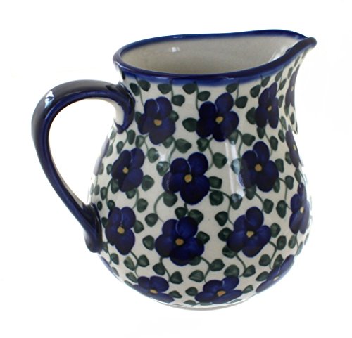 Click Here to See More Images Blue Rose Polish Pottery Violets Pitcher