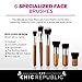 Professional Makeup Brush Set 11 Pieces with Premium Synthetic Hair and Natural Bamboo Handles for Face, Cheeks and Eyes, plus includes a Bonus Complexion Beauty Sponge Blender!