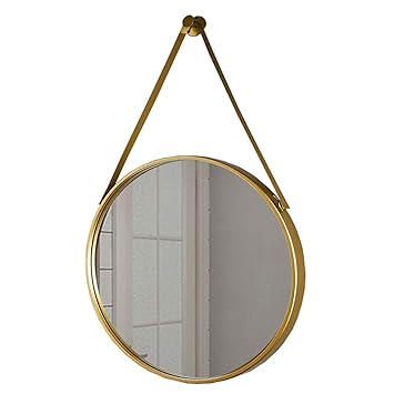 Amazon Com Wall Mounted Bathroom Mirror Hanging Mirror Round Gold