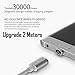 Wsken Magnetic 6FT Micro USB Cable, Android charger LED Display USB Sync & Charge Cable, Fast Charging for kindle, Samsung, HTC, Huawei, Power bank, Speaker etc (1-Pack/Silver)