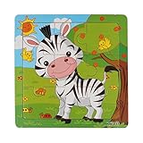 LandFox Toy,Kids Education And Learning Puzzles Toys Wooden Zebra Jigsaw Toys