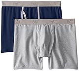 PACT Men's 2-Pack Organic Cotton Boxer Brief, Heather Grey/Navy, X-Large
