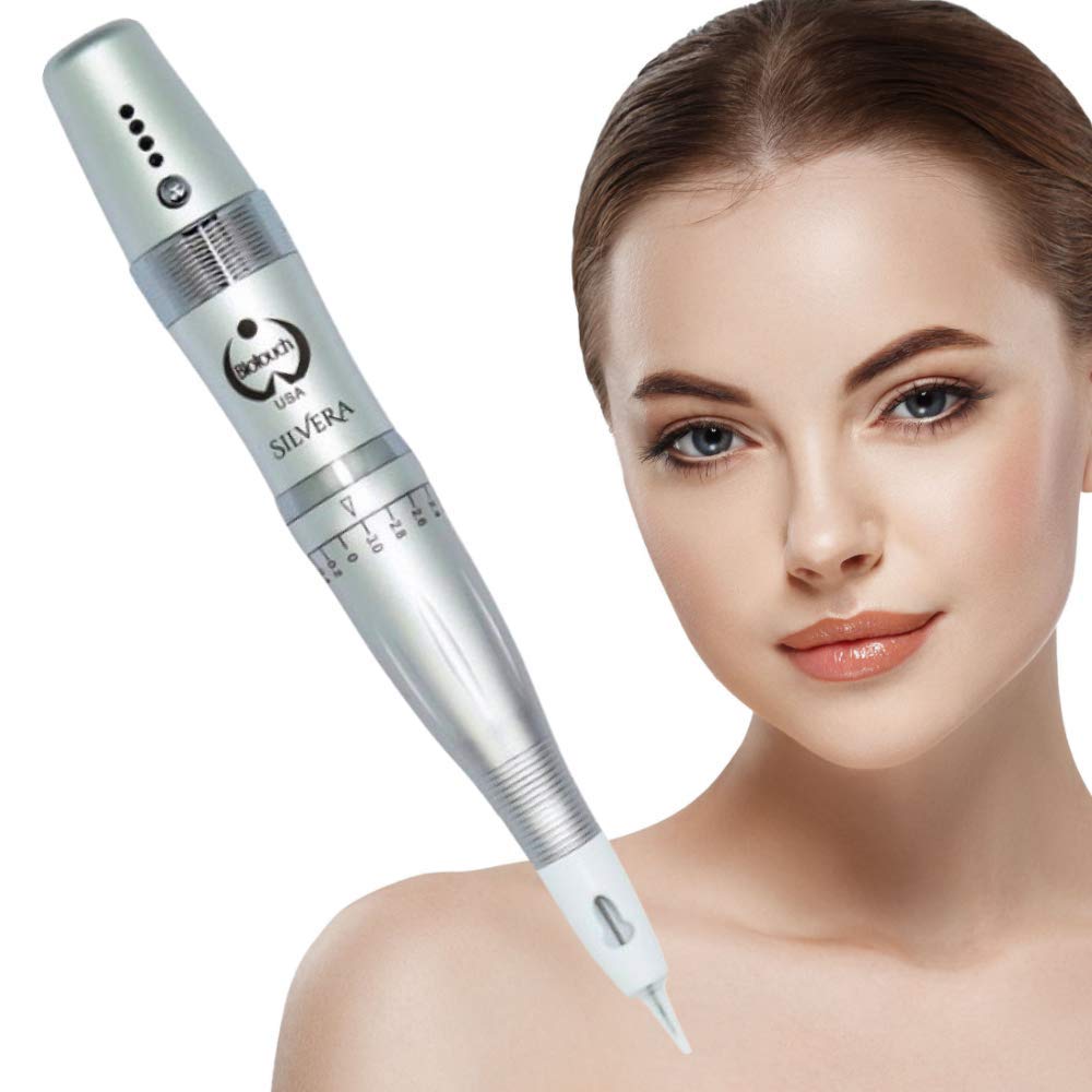 BIOTOUCH SILVERA Permanent Makeup Costmetic Tattoo MACHINE PEN Ombre Feathering Hair Stroke Technique Eyebrow Shading Microblading Supplies Micropigmentation Epibrow Powder Filled Eyebrow Embroidery