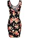 Luna Flower Women's Stylish Floral Print Racer Back Bodycon Short Dresses