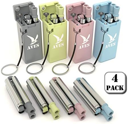 Foldable Metal Straw with Case, Cleaner and Keychain | Set of 4 | Collapsible Reusable Straw in 4 Colours | Folding Drinking Straws Perfect for Home, School, Travel or as Gifts