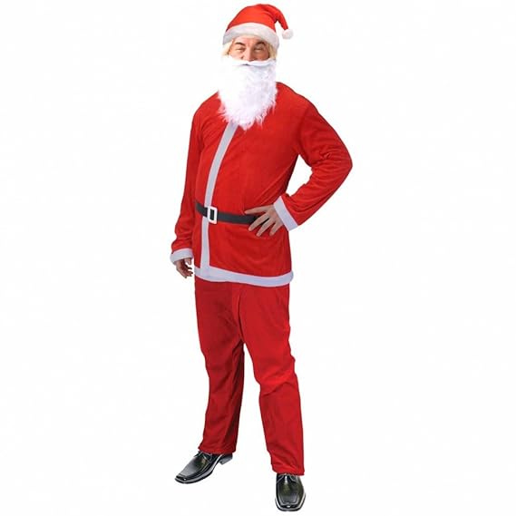 Weihnachtsmannkostüm Universalgröße 5-teilig Kostüm Nikolaus Weihnachtsmann