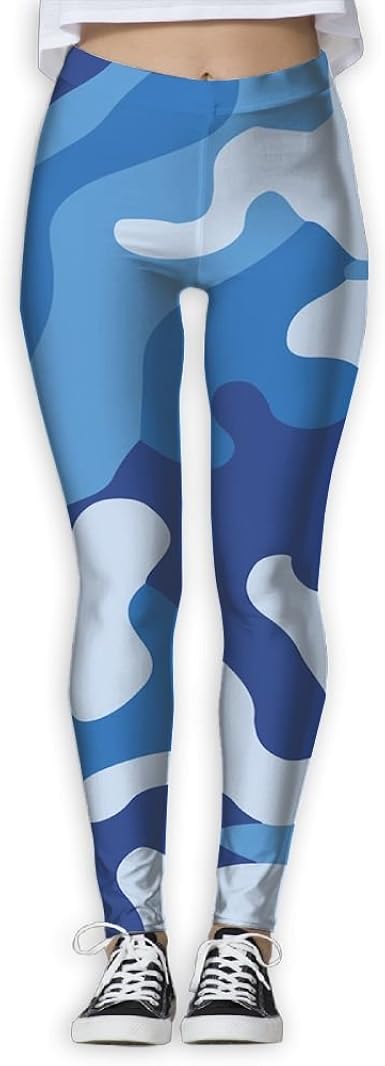 blue camo workout leggings