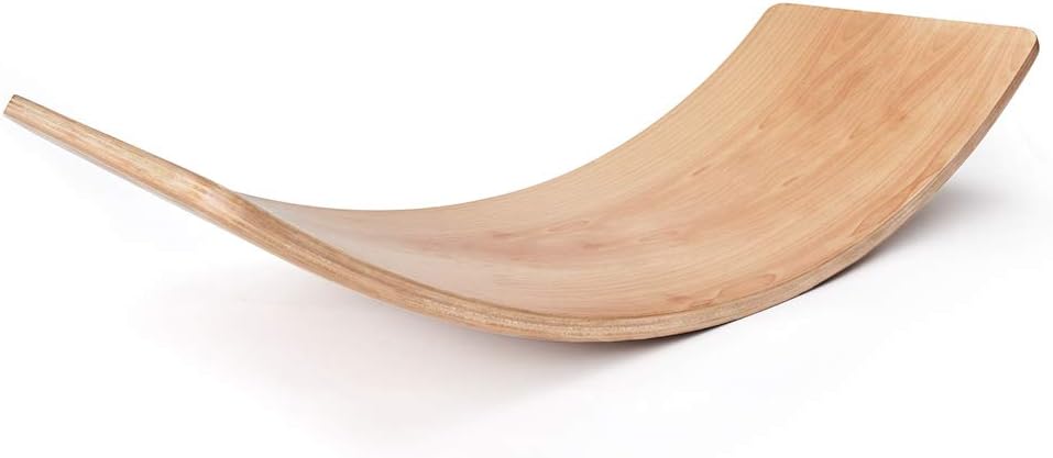 WAYES Wobbel Balance Board - Waldorf Wooden Balance Boards, Children's Natural Beech Wood Kids Balance Board, Multi-Activity Curvy Educational Toys for Wobble, Spin, Rock and Slide