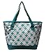 Earthwise Insulated Grocery Bag Reusable Large Cooler Shopping Tote with Zipper Closure, Thermal Peva Lining and Front Pocket for Entertainment, Picnics, Travel, Beach(Turquoise)