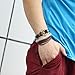 Creazy New Men's Braided Leather Stainless Steel Cuff Bangle Bracelet Wristband Fashion
