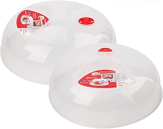ebery Mikrowellen-Abdeckhaube, Ø 28 cm Höhe 11cm, Kunststoff, transparent 29 x 29 x 11 cm, 2pcs