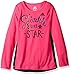 adidas Little Girls' Long Sleeve Girly Tee Shirt, Shock Pink, 6
