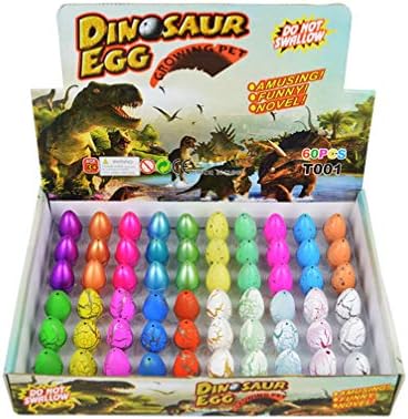 Yeelan Dinosaur Eggs Toy Hatching Growing Dino Dragon Egg for Kids Small Size Pack of 60pcs, Mixed 4 style Color