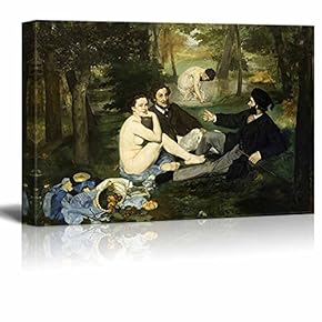 Luncheon on The Grass by Edouard Manet Giclee Canvas Prints Wrapped Gallery Wall Art, Stretched & Framed Ready to Hang, 12" L X 18" W