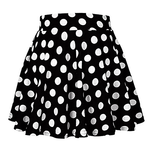 50's Costume Accessories Set Girl Vintage Dot Skirt Scarf Headband Earrings Cat Eye Glasses for Party (S, Black)