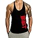 InleaderAesthetics Men's Tank Tops Sleeveless Shirts Y-Back Gym Workout Stringer Tank Tops Bodybuilding Fitness T-Shirts - Black-S