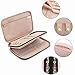 BAGSMART Double Layer Travel Jewelry Organizer Jewelry Storage Carrying Cases for Earrings, Necklaces, Rings, Pink
