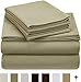 Amazon Brand – Pinzon Signature Cotton Heavyweight Velvet Flannel Sheet Set - King, Thyme Green