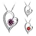 T&Y ENJOY YOUR LIFE Tyjewelry 14k Gold Plated Silver Heart Pendant Necklace for Womens (White,Purple,red,Pink,18