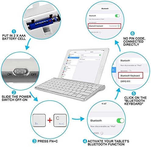 OMOTON Clavier Bluetooth pour iPad 2020, Clavier AZERTY Accentué avec Support Ultra Mince pour Tous les iPad 12.9, 11, 10.2, 9.7 ,iPad Air, iPhone,Clavier Sans Fil Blanc - Bestbluetooth.fr OMOTON Clavier Bluetooth pour iPad 2020, Clavier AZERTY Accentué avec Support Ultra Mince pour Tous les iPad 12.9, 11, 10.2, 9.7 ,iPad Air, iPhone,Clavier Sans Fil Blanc