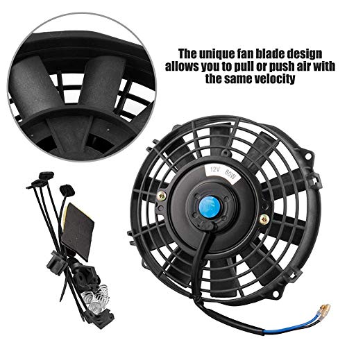 VOVI 12V 7''Car Cooling Fan Automobile Vehicle Clip Fan Powerful Quiet Ventilation Electric Car Fans Cooler Radiator Cooling Thermo Electric Fan - Thumbnail 4