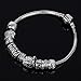 RUBYCA Tibetan Silver Tone Color Spacer Loose Beads and 1pcs European Charm Bracelet Mix 100pcs DIY