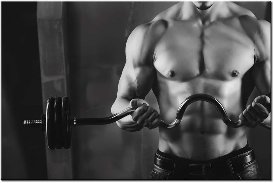 Amazon Com Nachic Wall Modern Gym Posters Black And White Man Weightlifting Pictures Bodybuilding Motivational Inspirational Canvas Wall Art For Home Gym Sports Room Office Decor Gallery Wrap Ready To Hang Posters