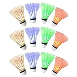 Ohuhu LED Badminton Shuttlecock Dark Night Glow Birdies Lighting For Outdoor & Indoor Sports Activities, 12-piece
