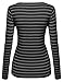 MBE Women's Basic V-neck Stripe Sweater Various Color Tops