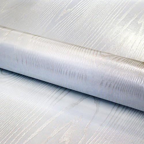 Wood Grain Contact Paper Roll White / Gray | Self Adhesive Peel and Stick Vinyl Craft Vinyl Decor | Great for any Crafting Project | Various Sizes &amp; Designs (2'x87.75" White/Gray Wood Grain)