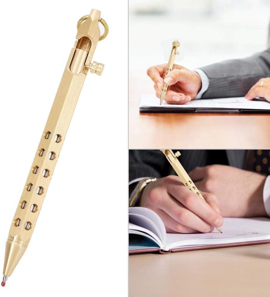 Metal Brass Signature Solid Pen Ballpoint Premium Gel Pen for Office Business Writing - Image 3