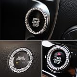 WINOMO Car Engine Start Stop Button Ring Crystal Bling Rhinestone Car Decor Accessories
