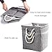 Prandom Large Foldable Cube Storage Baskets Bins 13x13 inch [3-Pack] Fabric Linen Collapsible Storage Bins Cubes Drawer with Cotton Handles Organizer for Shelf Toy Nursery Closet Bedroom(Gray)