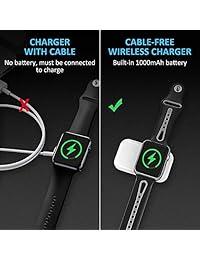 STOON Cargador inalámbrico para Apple Watch, soporte magnético portátil con interruptor e indicador de alimentación para viajes al aire libre, banco de energía de 1000 mAh para Apple Watch Series 4 3 2 1 Nike+