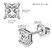 Square Earrings Square Stud Earrings CZ Princess Cut Earrings Sterling Silver Square Stud Earrings Princess Cut Cubic Zirconia Diamond Earrings Mens Square Earrings Square Diamond Earrings Women