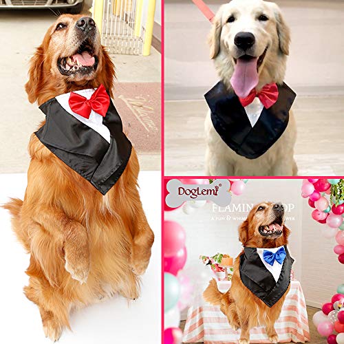 DogLemi Dogs Tuxedo Neckwear Scarf Wedding Halloween Tuxedo Bowtie, Pet Bandana Dress-up Costumes Cosplay Accessories