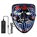 Halloween Mask Scary LED Light Up Mask for Halloween Festival Party (Blue)