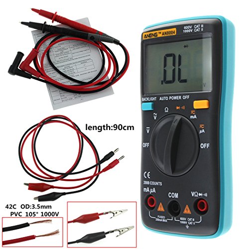 image for XWB AN8004 Backlight Digital Multimeter 2000 Counts AC/DC Ammeter Volt