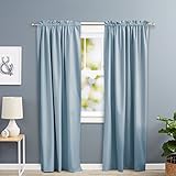 AmazonBasics Room Darkening Blackout Window Curtains with Tie Backs Set, 52