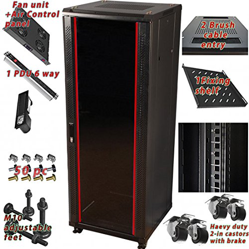 22U 39" Deep 19" IT Free Standing Server Rack Cabinet Enclosure + Bonus Free !!