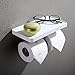 Doxwater F30311 Toilet Paper Holder with Shelf - White