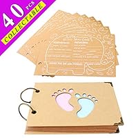 OurWarm 40 Prediction and Advice Cards for Baby Reveal Games, New Parent Message Advice Book for Gender Reveal Game, New Mom & Dad Cards or Mommy & Daddy to Be Scrapbook