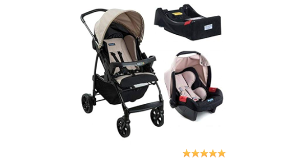 carrinho de bebe com bebe conforto burigotto ecco capuccino