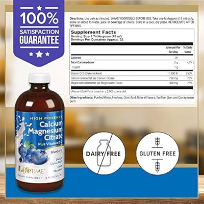 Lifetime High Potency Calcium Magnesium Citrate W Vitamin D 3 16 Fl Oz Amazon Com Au Health Personal Care
