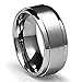 Cavalier Jewelers 10MM Men's Titanium Ring Wedding Band with Flat Brushed Top and Polished Edges