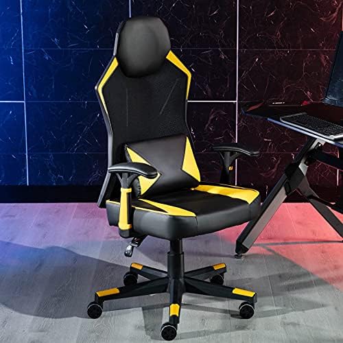 ゲーミングチェア ゲーム用チェア オフィスチェア デスクチェア パソコンチェア リクライニング 通気性抜群 腰痛対策 耐荷重140kg 360度回転 昇降機能 18ヶ月無償部品交換保証イェロー Jolantayoungphotography Com